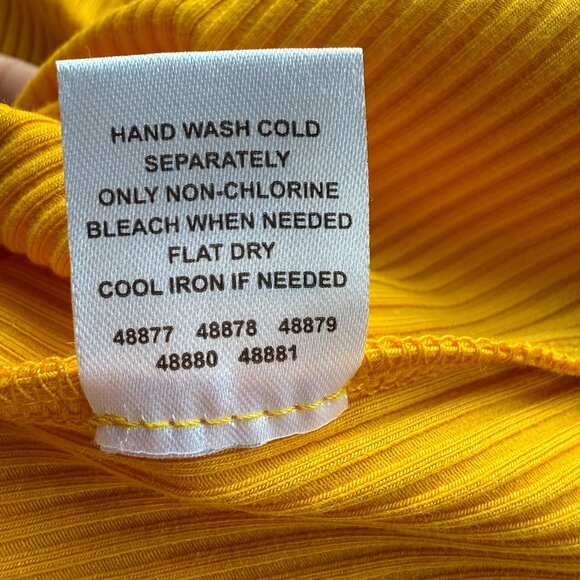 Sugarlips Starburst Yellow Ribbed Top W/ Puff Sleeves, Shirt - Picture 10 of 11